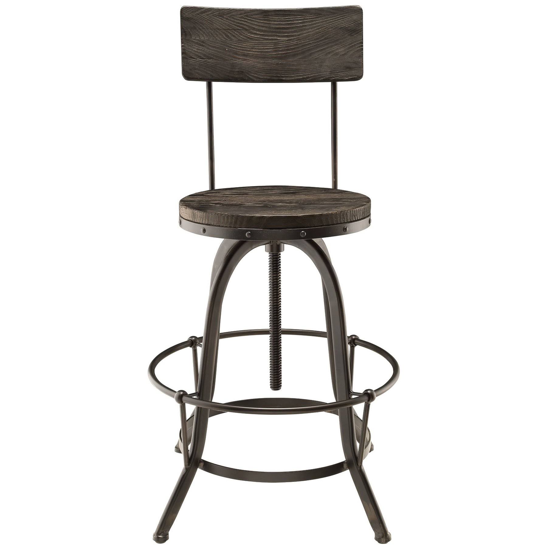 Modway Black Procure Wood Bar Stool