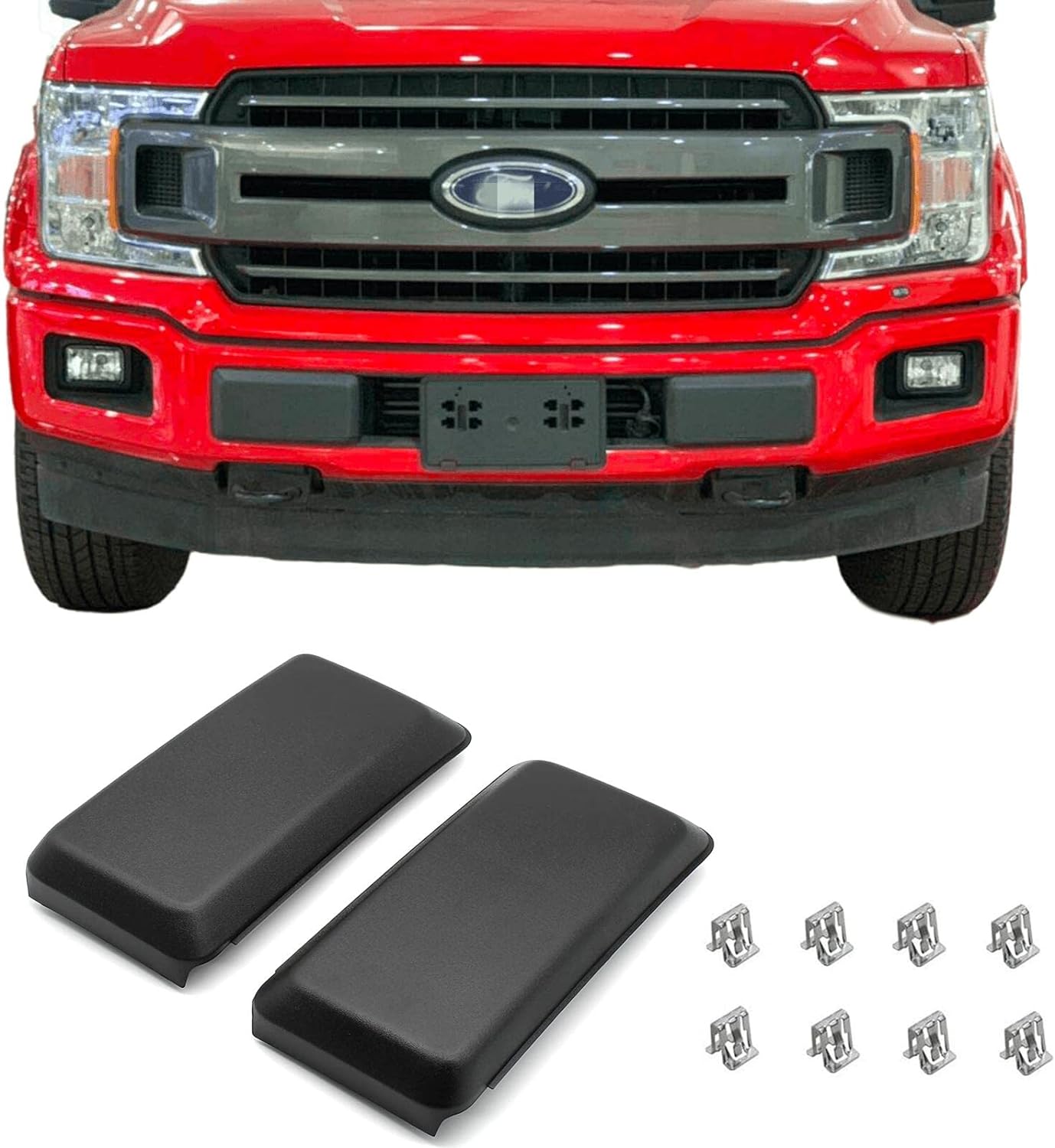POETRYXIAO Front Bumper Guards Pads Inserts End Caps Cover Compatible with Ford F150 2018 2019 2020 ,1 Pair,Bumper Traverse Accessories