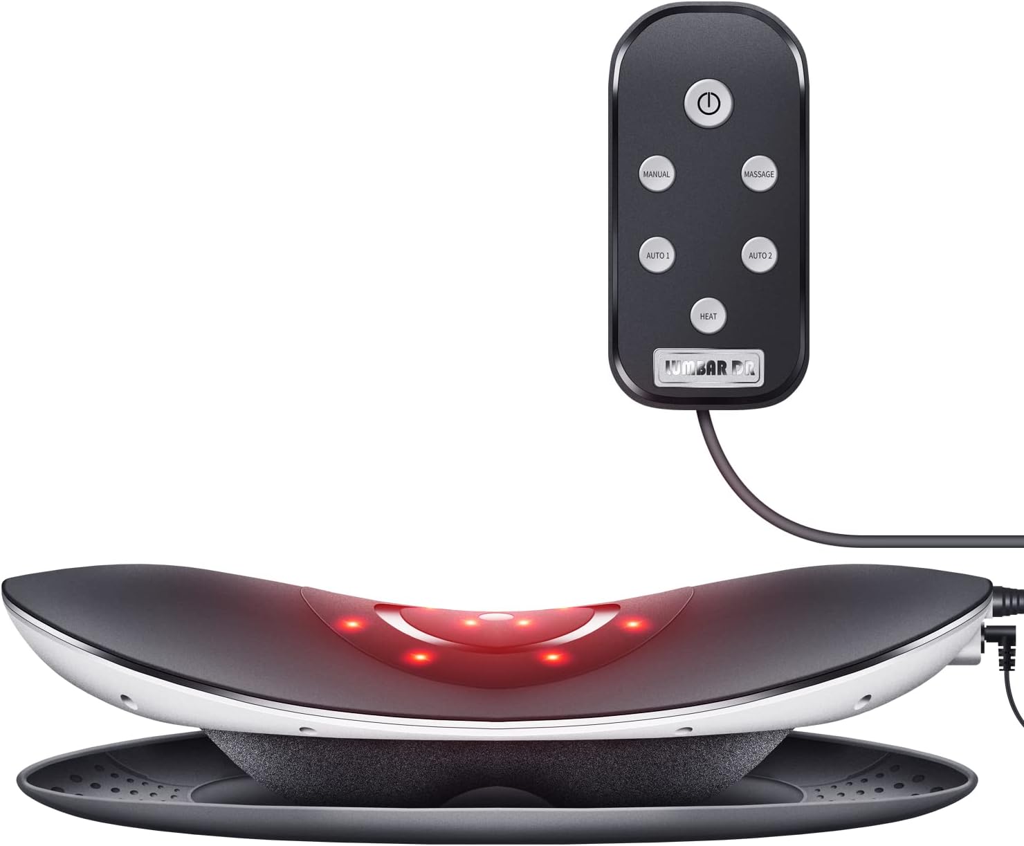 Electric Lumbar Traction Device with Vibration Massager & Heat Function, 113 to 149℉(45 to 65℃), Relieve Low Back Pain and Exercising The Waist Muscles, Timer Function and Easy to Use