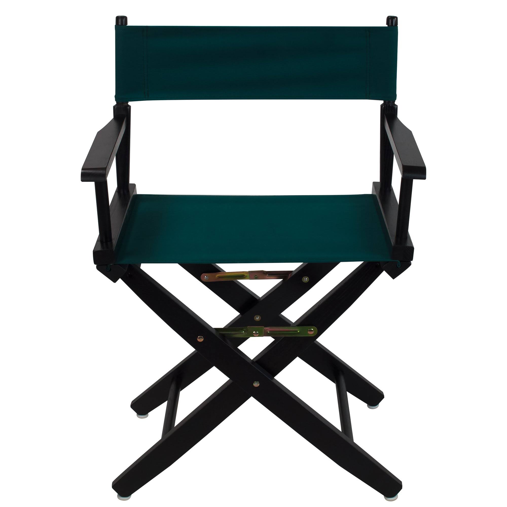 Casual Home Extra-Wide 18x22 American Oak Directors Chair, Hunter Green/Black Frame