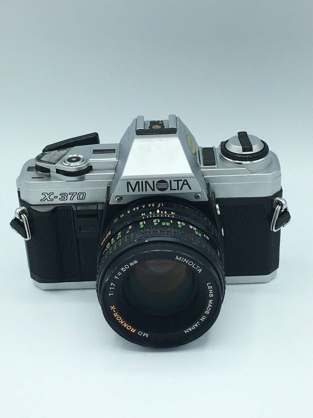 Minolta X-370 35mm SLR Film Camera - Black with 50mm 1.7 Lens