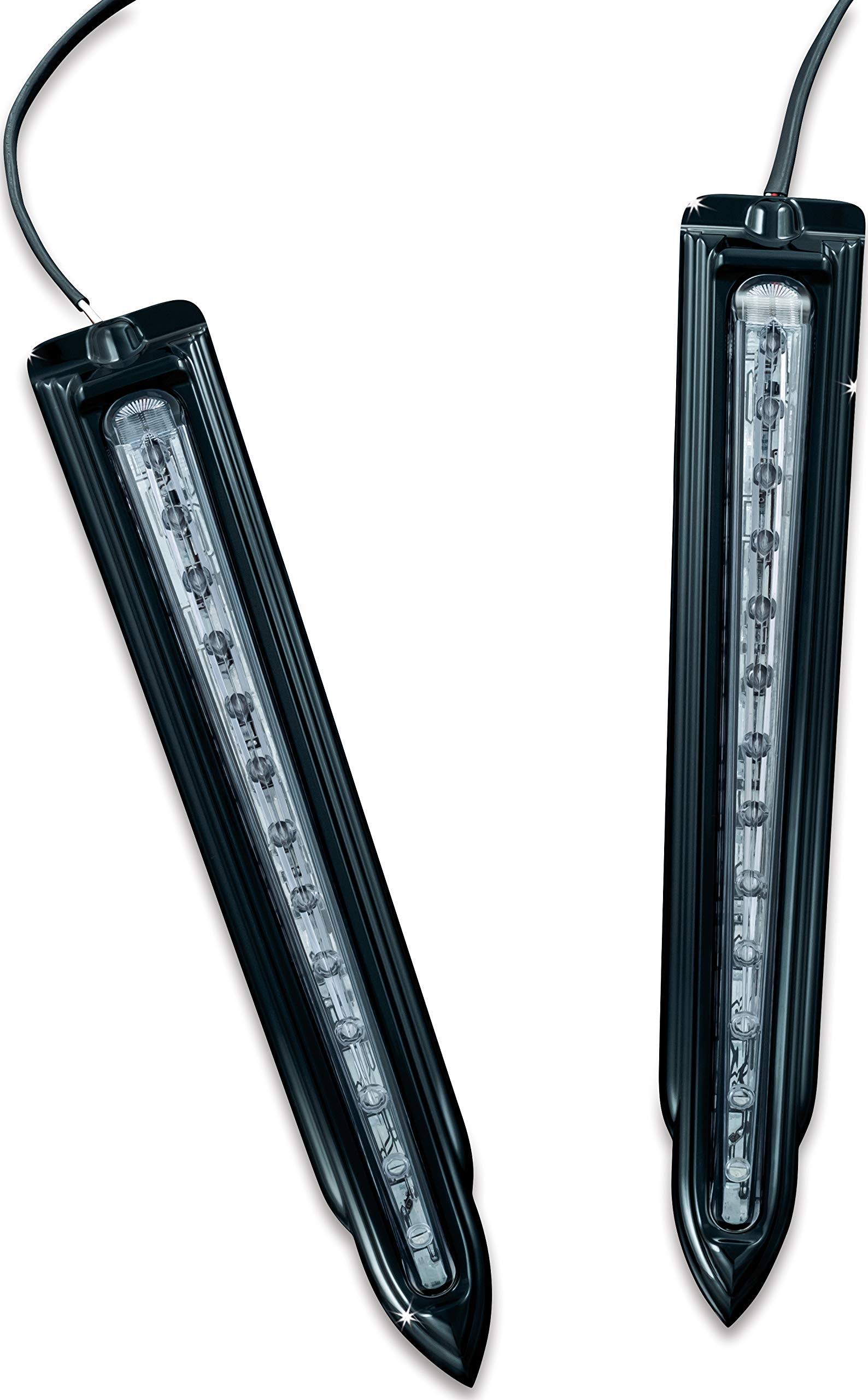 Kuryakyn 6907 Spear LED Rear Saddlebag Accents - Gloss Black