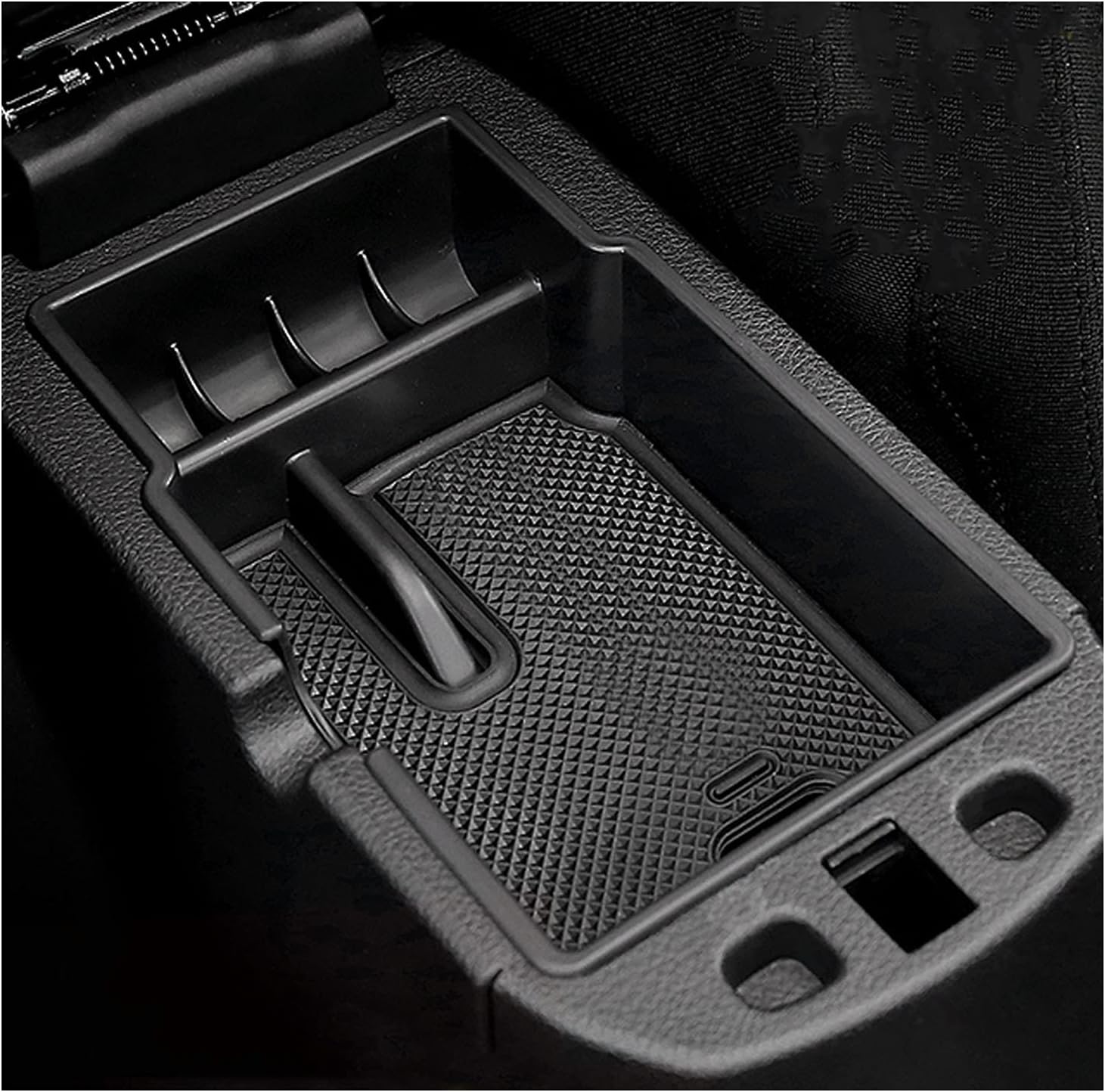 SXCY J*EEP Renegade Center Console Organizer Tray Compatible with 2015-2019 2020 Renegade Interior Accessories Armrest Console Insert Box ABS Secondary Storage with Anti-Dust Mats