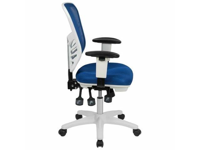 Flash Furniture Mid Back Executive Mesh Office Swivel Chair in Blue and White