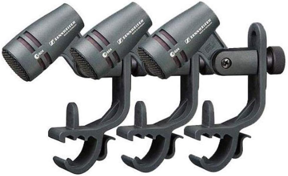 Sennheiser e 604 Microphone with Mic Clip and Pouch, 3 Pack