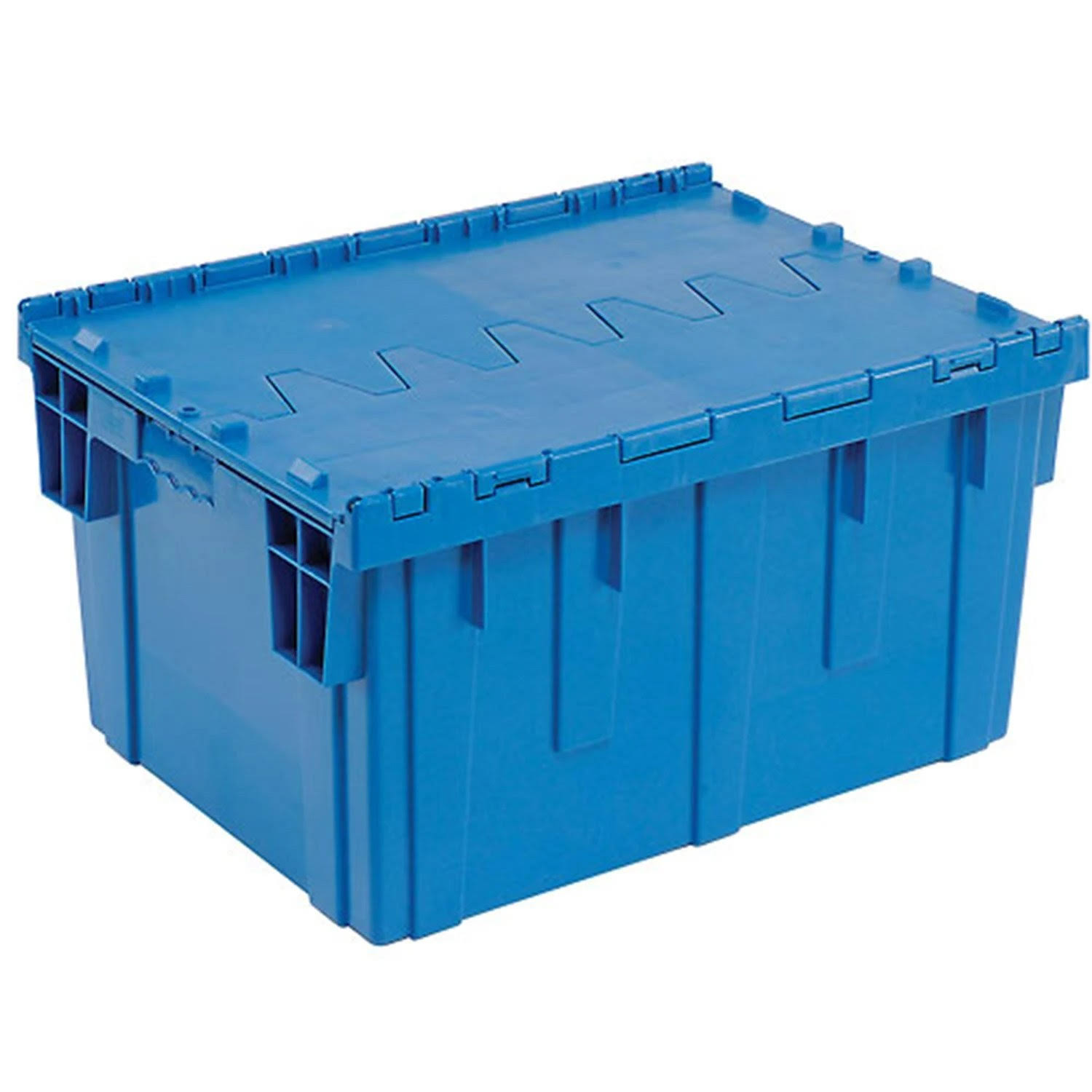 Premium Heavy Duty Attached Lid Container Blue