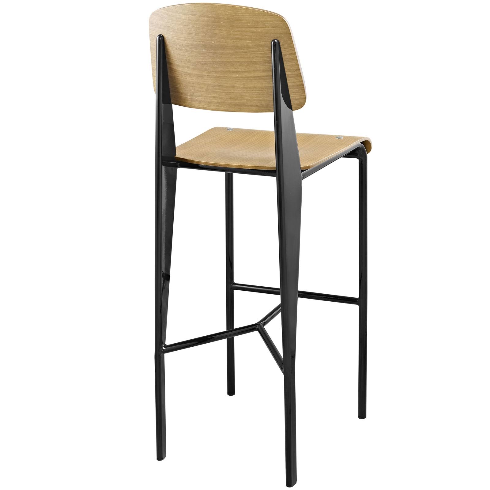 Modway Cabin Bar Stool Natural Black
