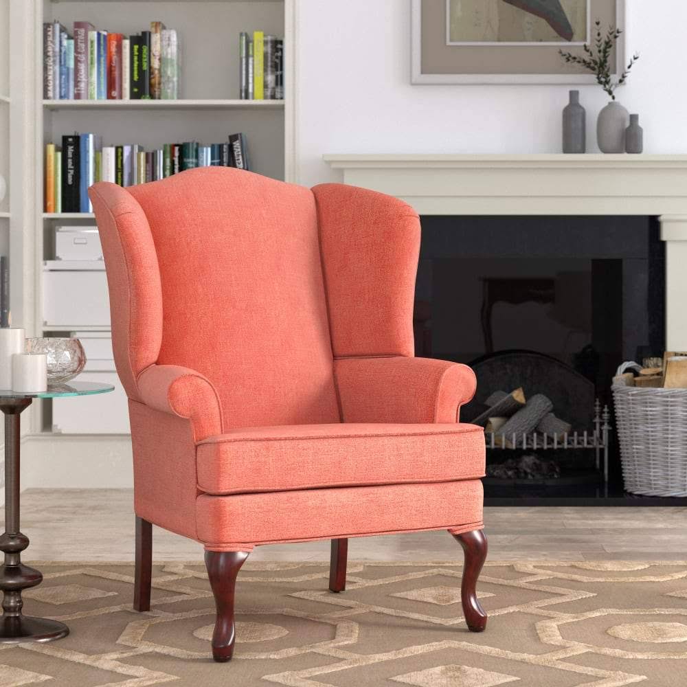 Comfort Pointe Crawford Coral Wing Back Chair