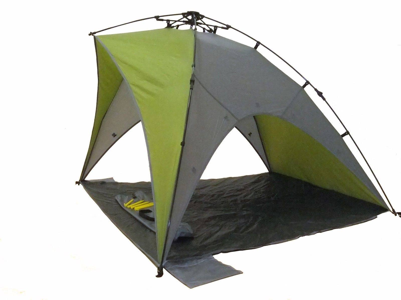 Genji Sports Star Canopy Instant Beach Sun Shelter, Green/Beige, One S