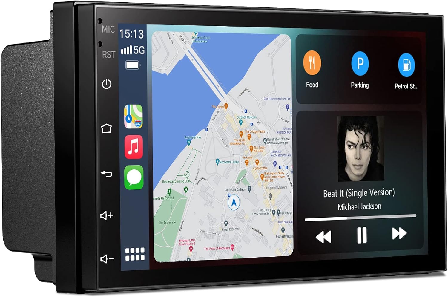 Wireless Carplay Radio, TEEKAR 7 Inch Double Din Car Stereo Built-in WIFI, Touch Screen Bluetooth Car Audio Receiver with Backup Camera, Android Auto, Mirror Link,FM/AM RDS (OXd8 Pro Wireless Carplay)
