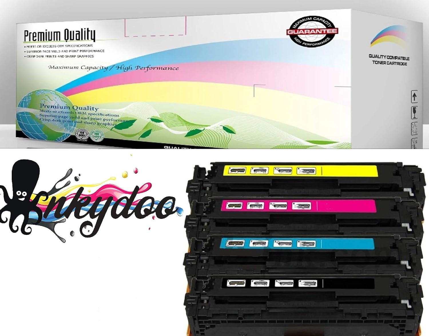 InkyDoo Compatible Toner Cartridge HP 201X ( Black,Cyan,Magenta,Yellow , 4-Pack )
