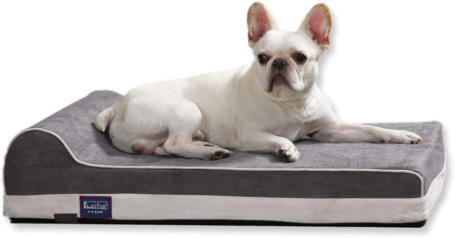 Laifug Orthopedic Memory Foam Extra Large Dog Bed with Pillow and Durable Water Proof Liner & Removable Washable Cover & Smart Design (Jumbo (50