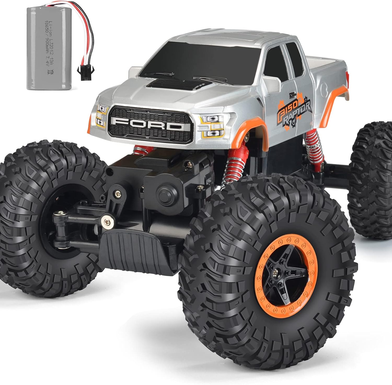DOUBLE E RC Cars Remote Control Car 1:12 Off Road Monster Truck for Boy Adult Gifts ,2.4Ghz All Terrain Hobby Car with 2 Batteries,4WD Dual Motors LED Headlight Rock Crawler Pack of 2