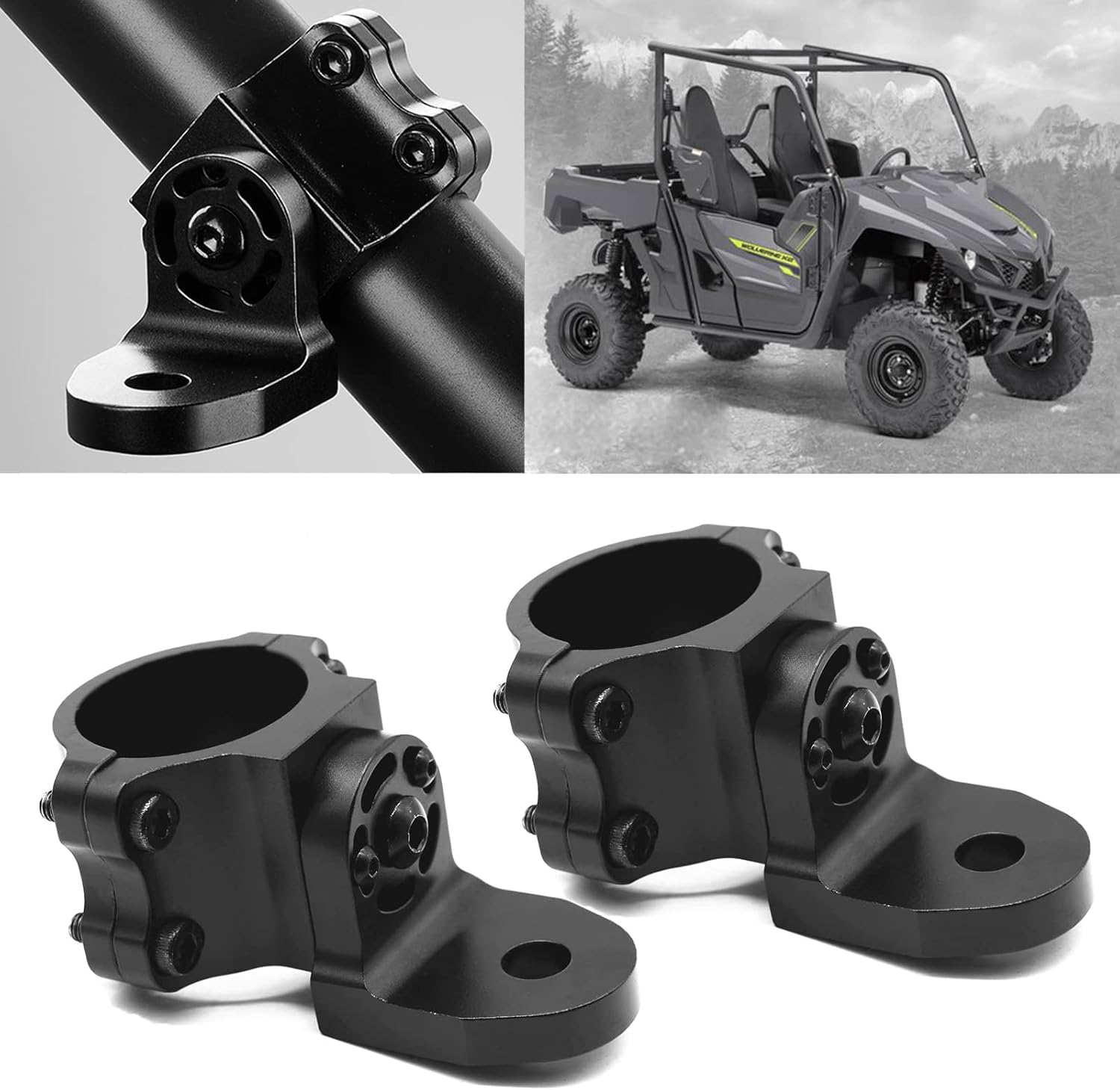 WonVon Adjustable Antenna Flag Mount Bracket Whip Light Bracket 2-Pcs for 1.75