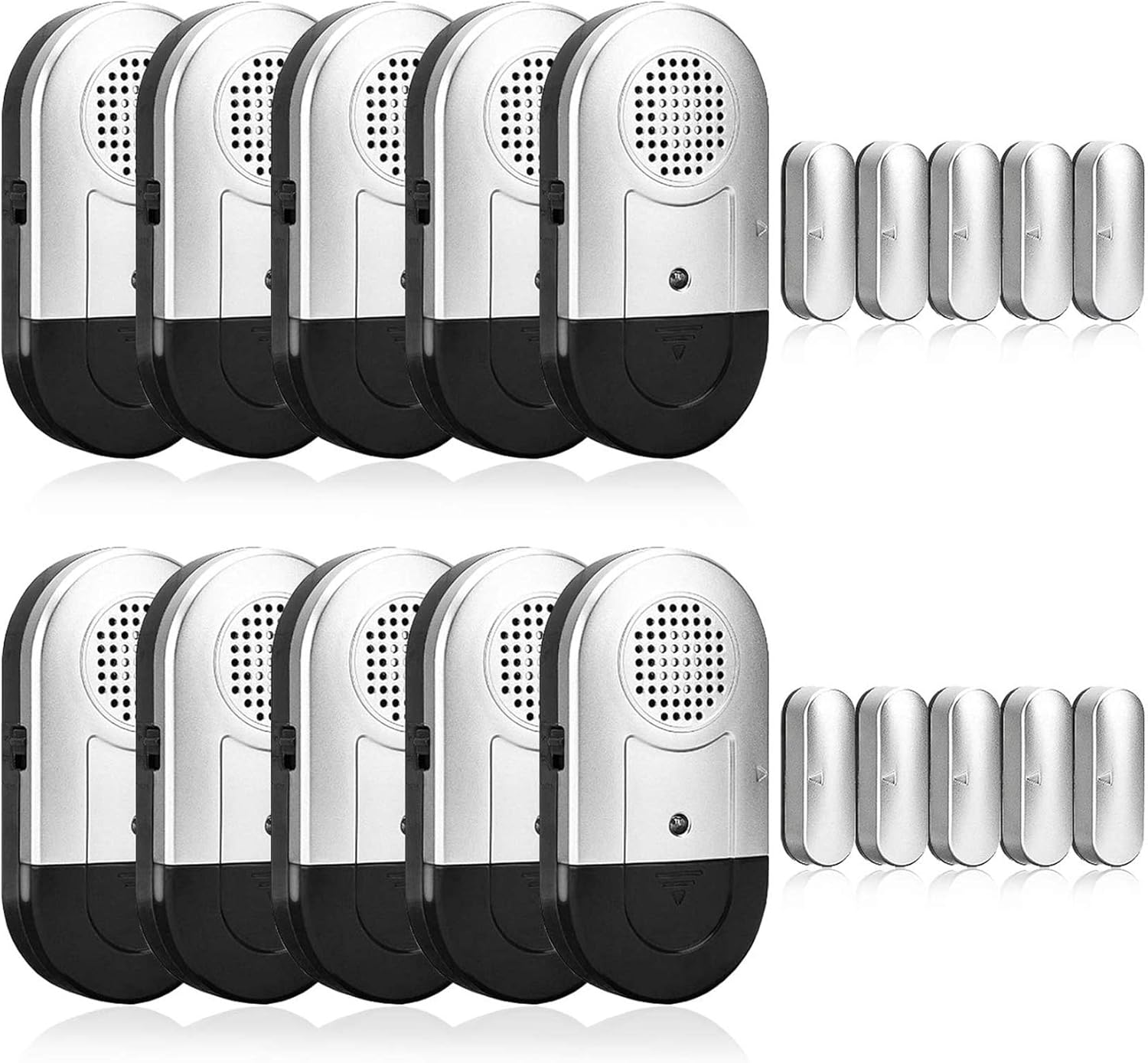 Window Alarms 10 Pack Sanjie Wireless Door Alarms for Kids Safety with 120DB , Pool Door Alarm for Home (Silver) Pack of 2
