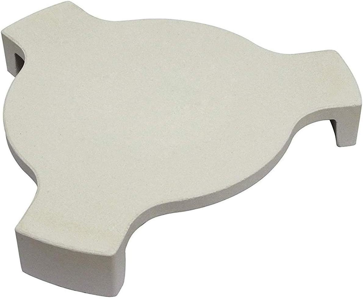 Conveggtor Big Green Egg Plate Setter Heat Deflector with 3 Legs, Plate Setter, Smoking Stone for 18 in Large Big Green Egg Grill, 18 in Kamado Grill, Chargriller 18 in Akorn Kamado, White Pack of 2