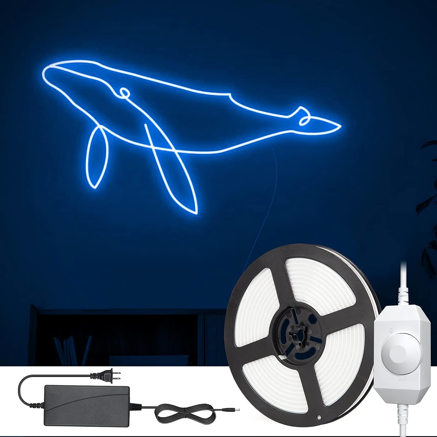 Neon LED Strip Lights, CT CAPETRONIX 16.4ft/5m Graphic Flexible IP65 Waterproof Rope Light, 16 Million Colors Works with Alexa Google Assistant APP Control with Remote DC Power Supply for Wall Window Pack of 2