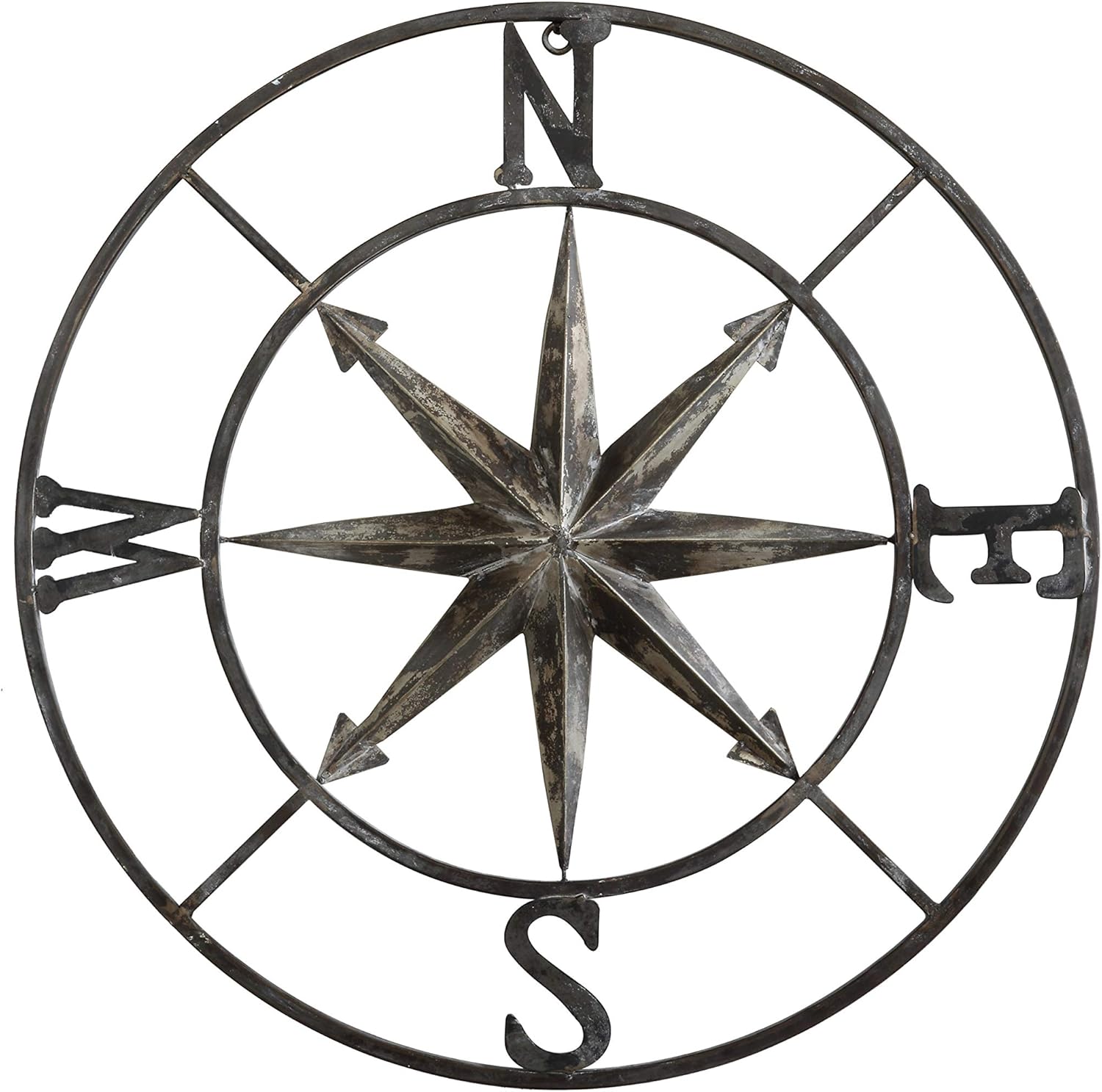 Creative Co-op Decorative Round Metal Compass Wall D&eacute;cor, 30