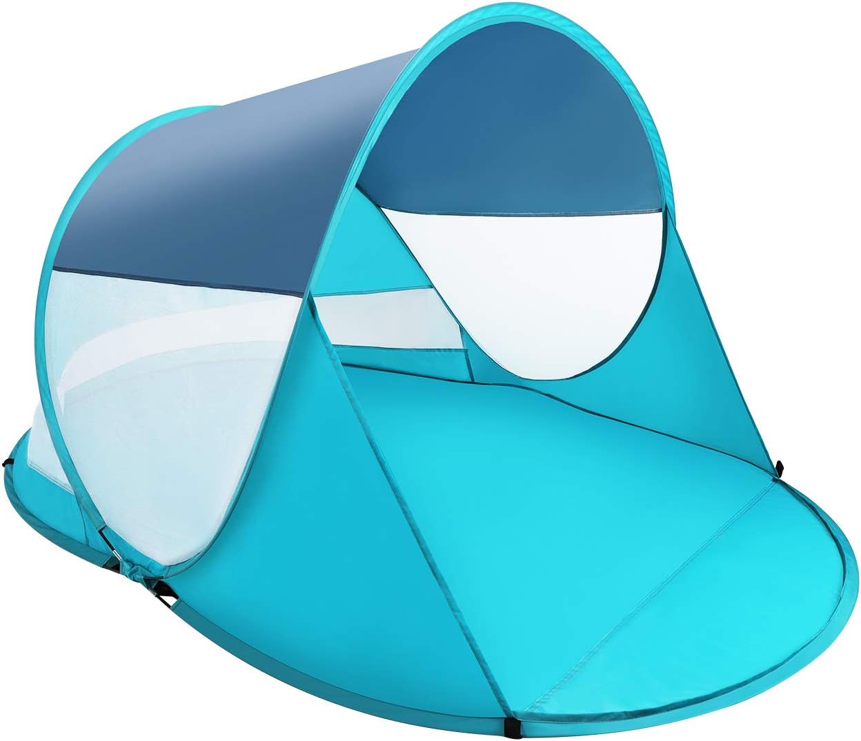 ISILER Pop Up Beach Tent, 3-5 Person 86&times;57&times;47 inches Sun Shelter, Portable Outdoor Beach Shade Tent, UPF 50+ Baby Beach Shelter, Easy Setup Windproof Waterproof Beach Canopy Cabana with Carry Bag