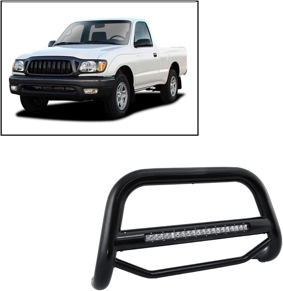 Black Horse Black Steel Max Beacon Bull Bar Compatible with 1998-2004 Toyota Tacoma