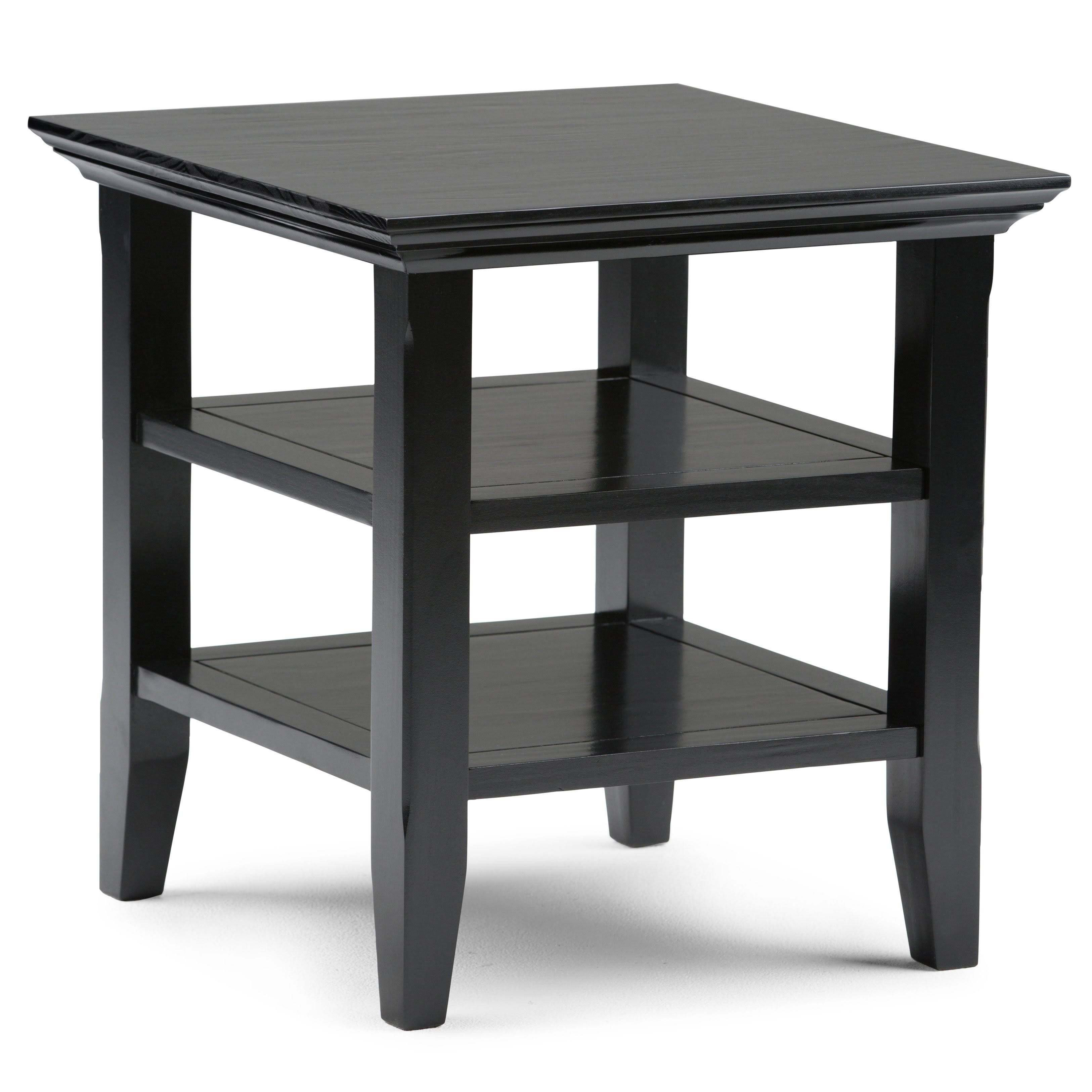 Simpli Home Acadian End Table, Black