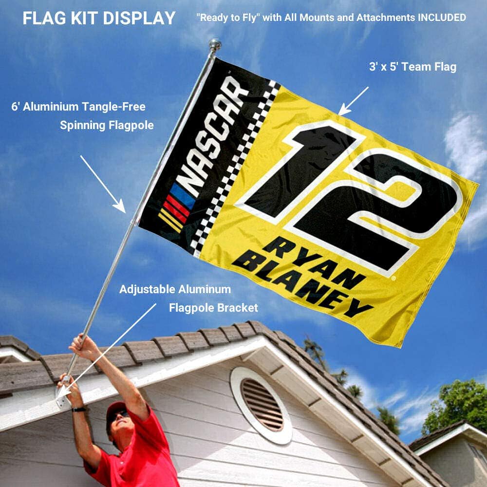 WinCraft Ryan Blaney Flag Pole and Mount Bracket Set