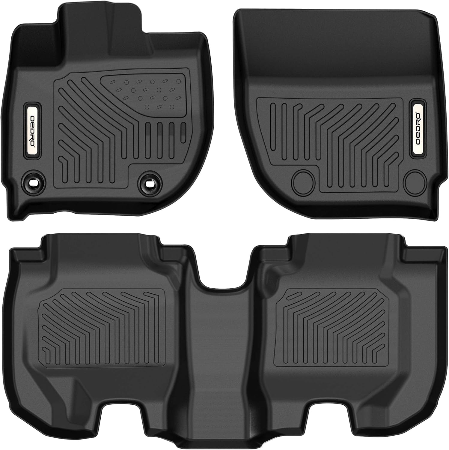 OEDRO Floor Mats Compatible with 2016-2022 Honda HRV HR-V, Custom Fit Front & 2nd Row Liner Set, Black TPE All-Weather Guard