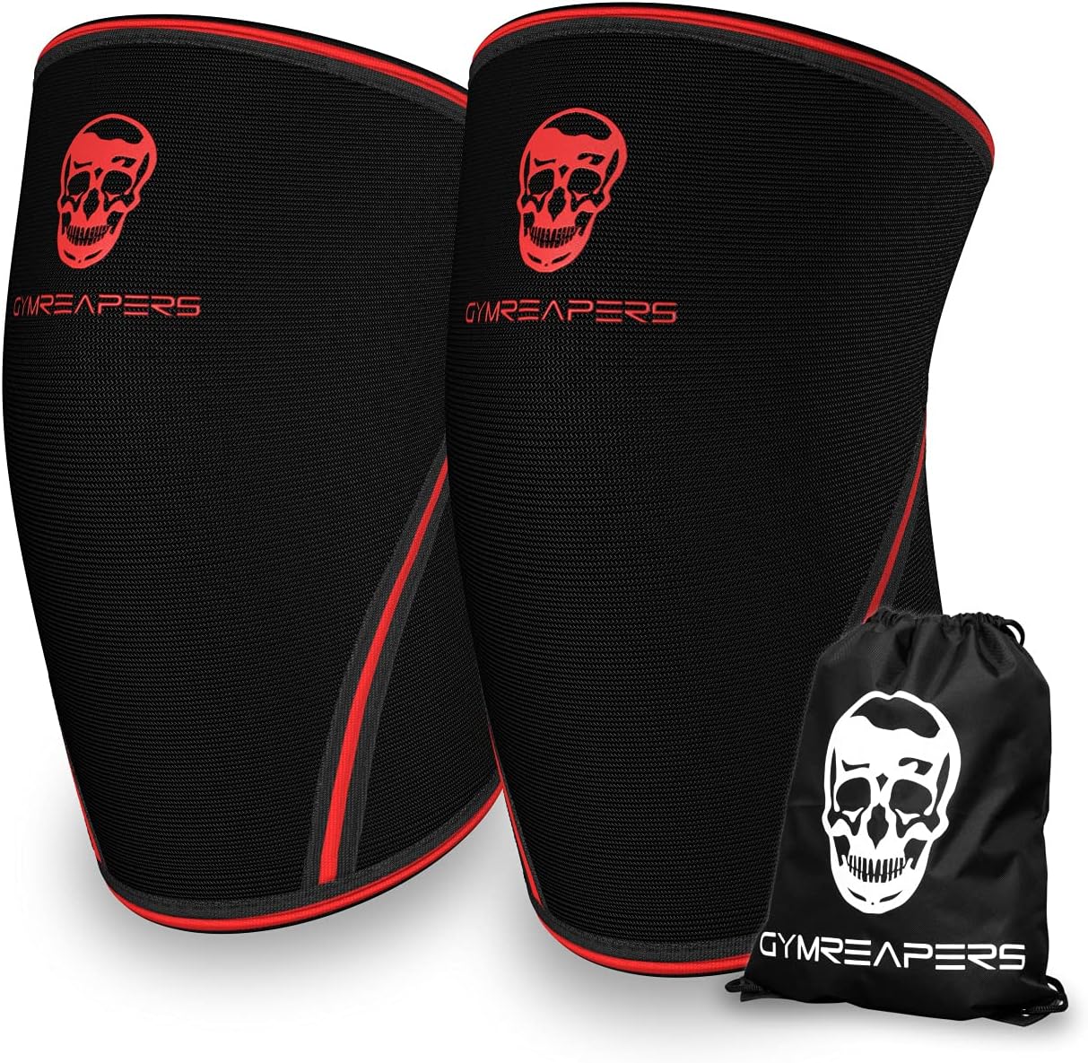 Knee Sleeves (Pair w/ Bag) - Knee Compression Sleeve Support for Squats, Weightlifting, and Powerlifting - Gymreapers 7MM Neoprene Sleeves - 1 Year Warranty (Military Green/Black, Small)