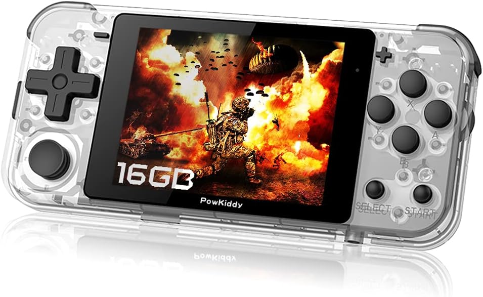 CredevZone Handheld Game Console 3 inch Retro Handheld Video Games Consoles Built-in Classic Games Rechargeable Battery Portable Style Hand Held Game Consoles System Q90 Transparent Pack of 2