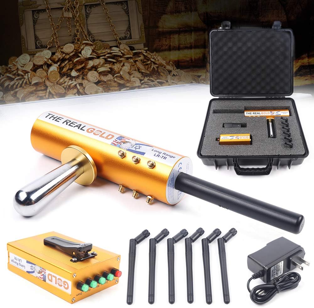 TFCFL Metal Detector, 6Antennas Pro AKS Metal Gold Detector Diamond Finder Machine with Carry Case 800m Long Range 14m Depth (Silver)