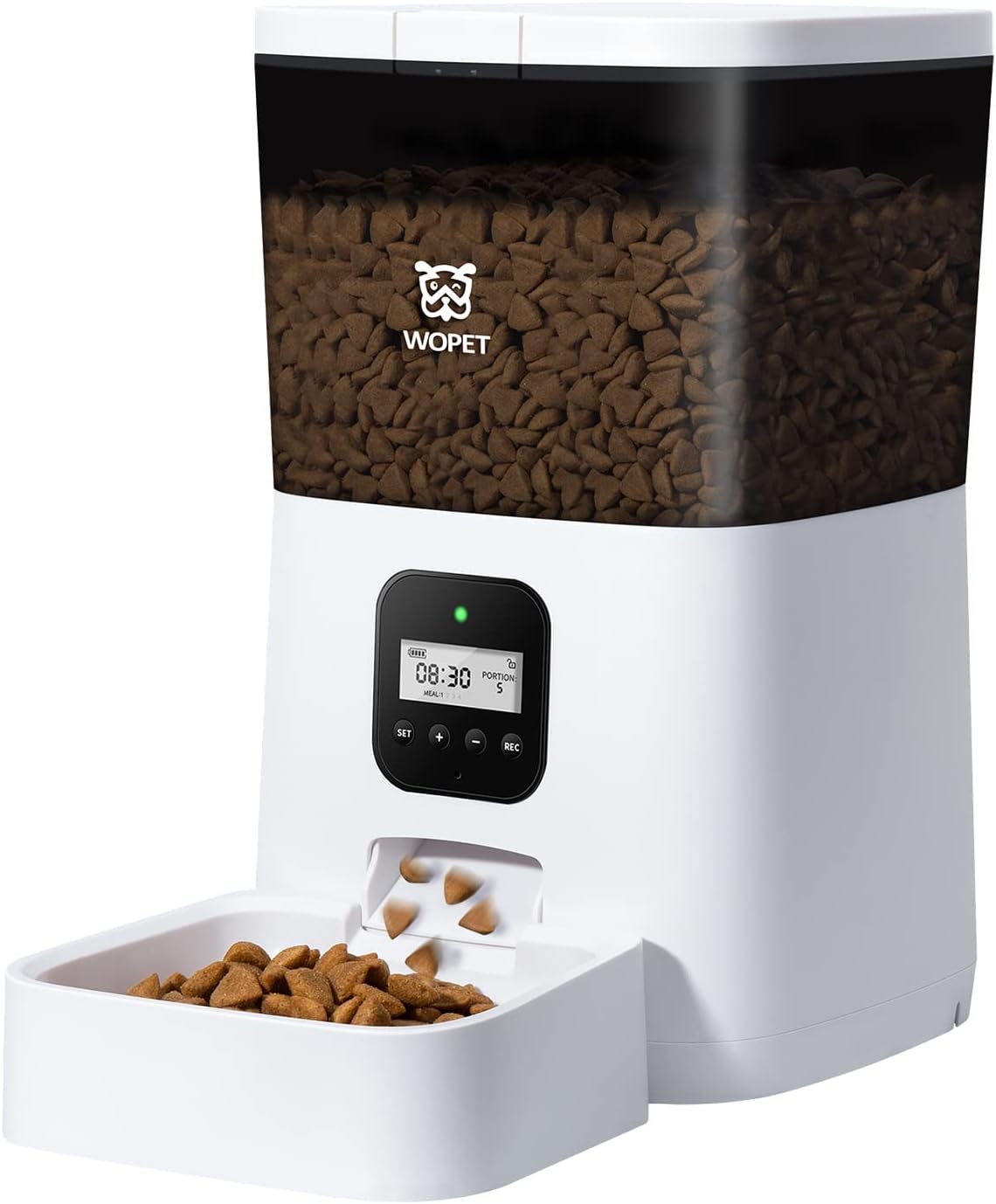 WOPET Automatic Cat Feeder, 7L Cat Food Dispenser with Programmable Portion Control, Timed Cat Feeder up to 4 Meals Per Day & 10s Voice Recorder for Smal/Medium Pets (Black) Pack of 2