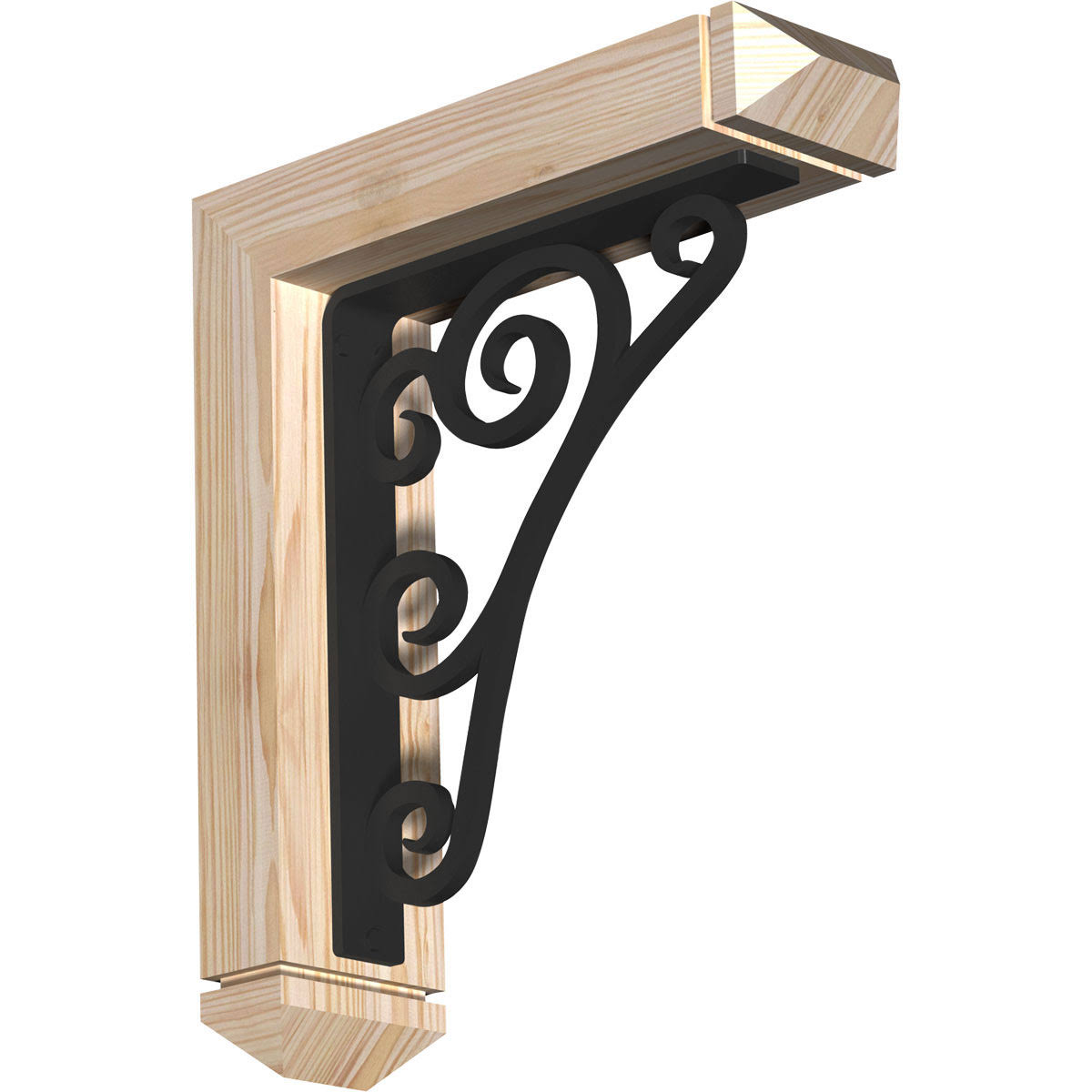 Ekena Millwork 3 1/2 inchw x 14 inchd x 16 inchh Tristan Arts u0026 Crafts Ironcrest Smooth Bracket, Douglas Fir (1 1/2 inchw x