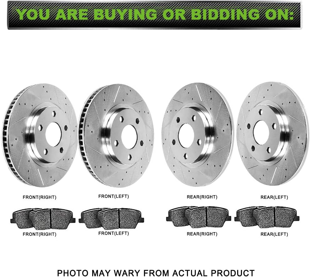 SCITOO for Honda Brakes, Pads and Rotors Kit, Disc Brake Rotors Ceramic Pads fit for 2001 2002 2003 2004 2005 2006 for Acura MDX,2003 2004 2005 2006 2007 2008 for Honda Pilot