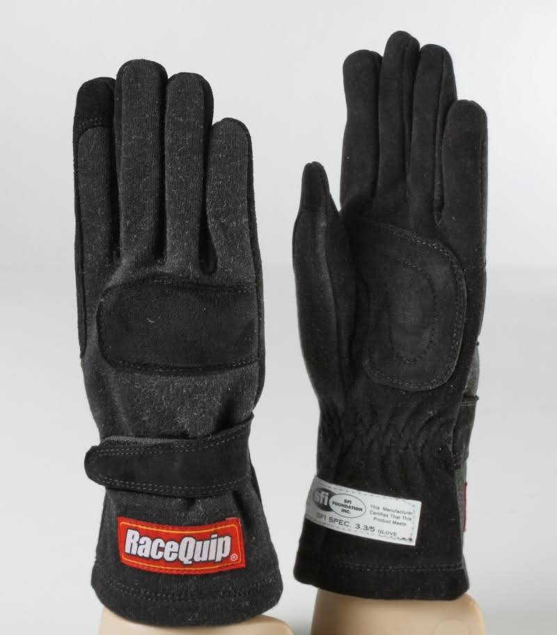 Racequip 3550091 355 Series Nomex Race Gloves SFI 3.3/ 5 Black Youth Jr X-Small