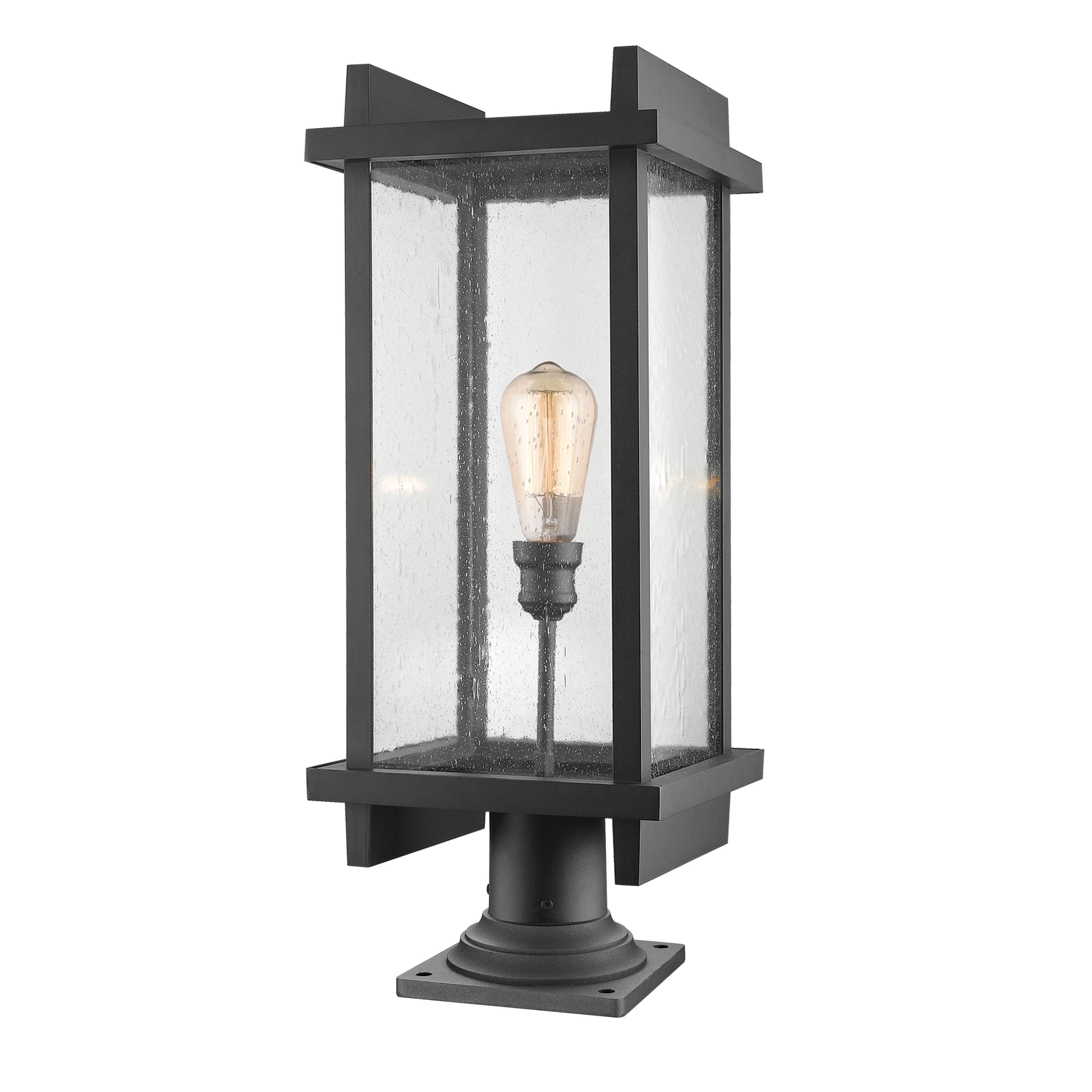 Avery Home Lighting Fallow Outdoor 1-Light Pier Mounted Fixture - Black/Clear