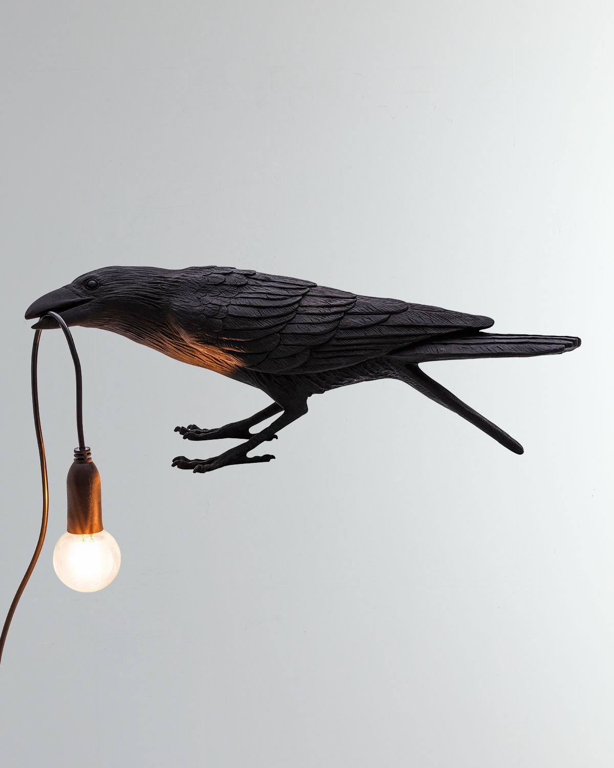 Seletti Bird Lamp Playing Outdoor, Black