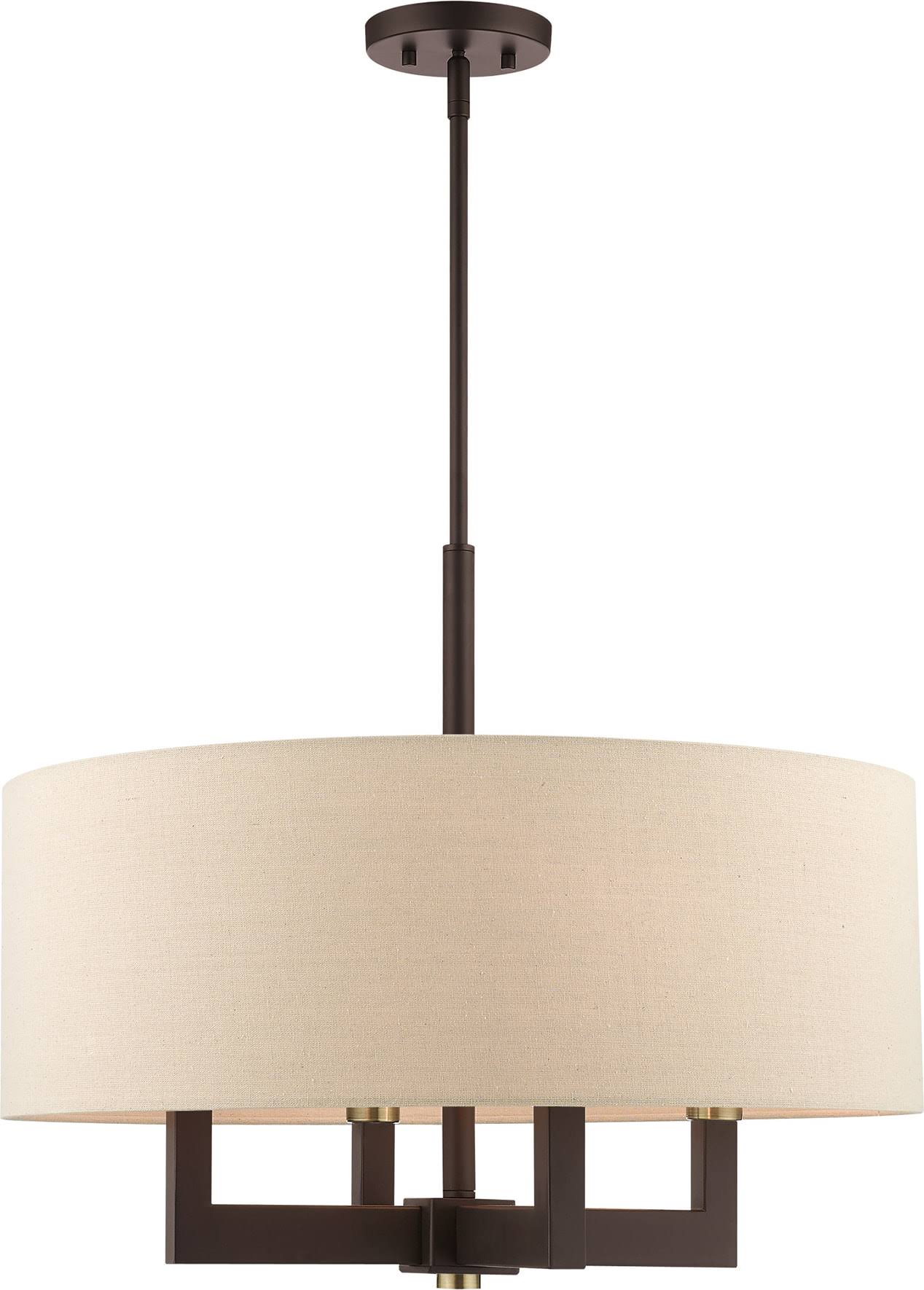 Livex Lighting Cresthaven 4 Light Bronze with Antique Brass Accents Chandelier 46166-07