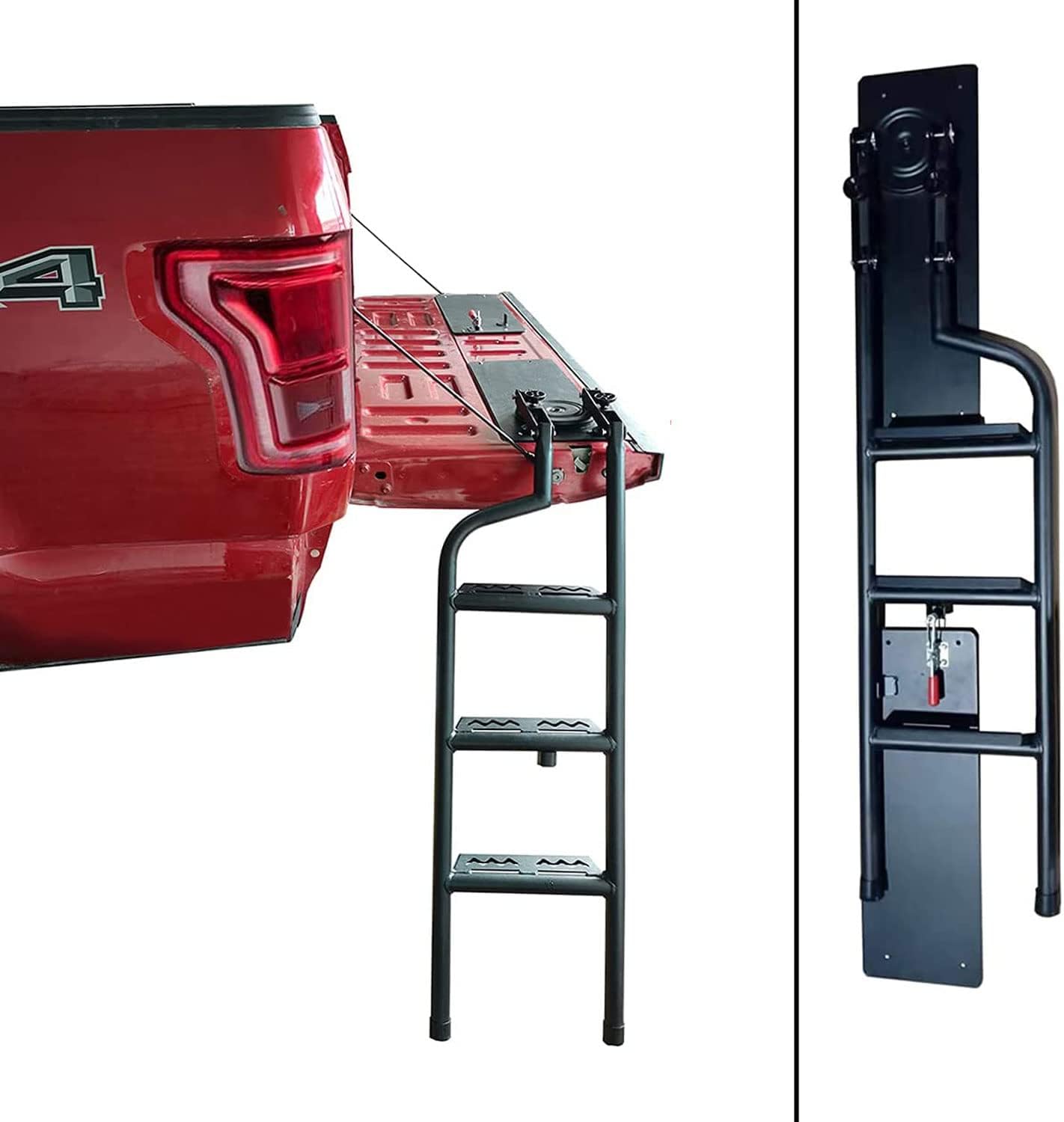 YOSAYUSA Rotatable Tailgate Ladder | Foldable Pickup Truck Tailgate Step Set | Truck Bed Step Accessories | Fit for 2015-2020 Ford F150 Truck Easy Install 41 inch