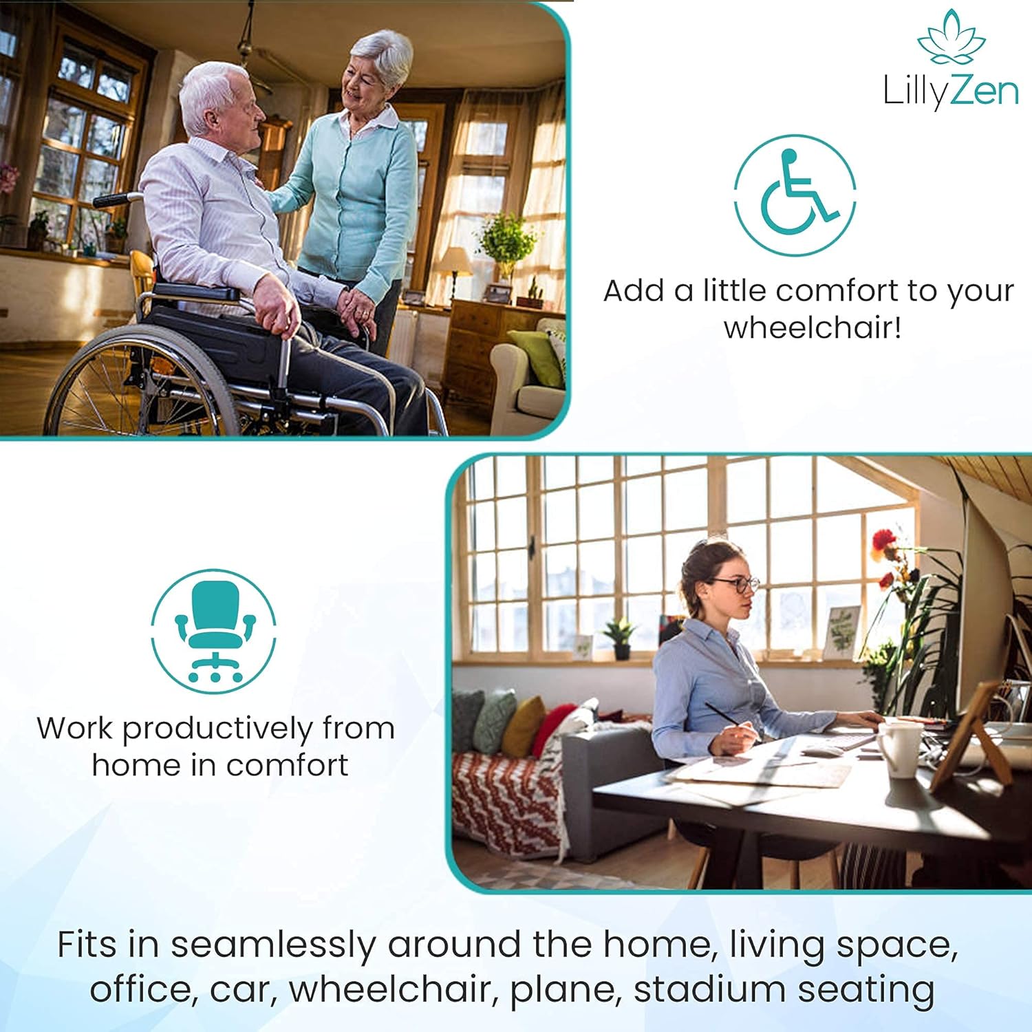 LILLYZEN Donut Pillow for Tailbone Pain Relief Memory Foam SEAT Cushion Orthopedic SEAT Pressure Relief Sitting Coccyx Sciatica HEMORRHOID Pregnancy Postpartum Office Chair Butt Pillows (Black Grey)