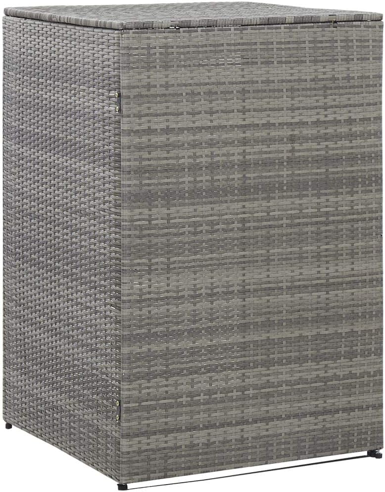 FAMIROSA Single Wheelie Bin Shed Anthracite 29.9x30.7x47.2 Poly Rattan