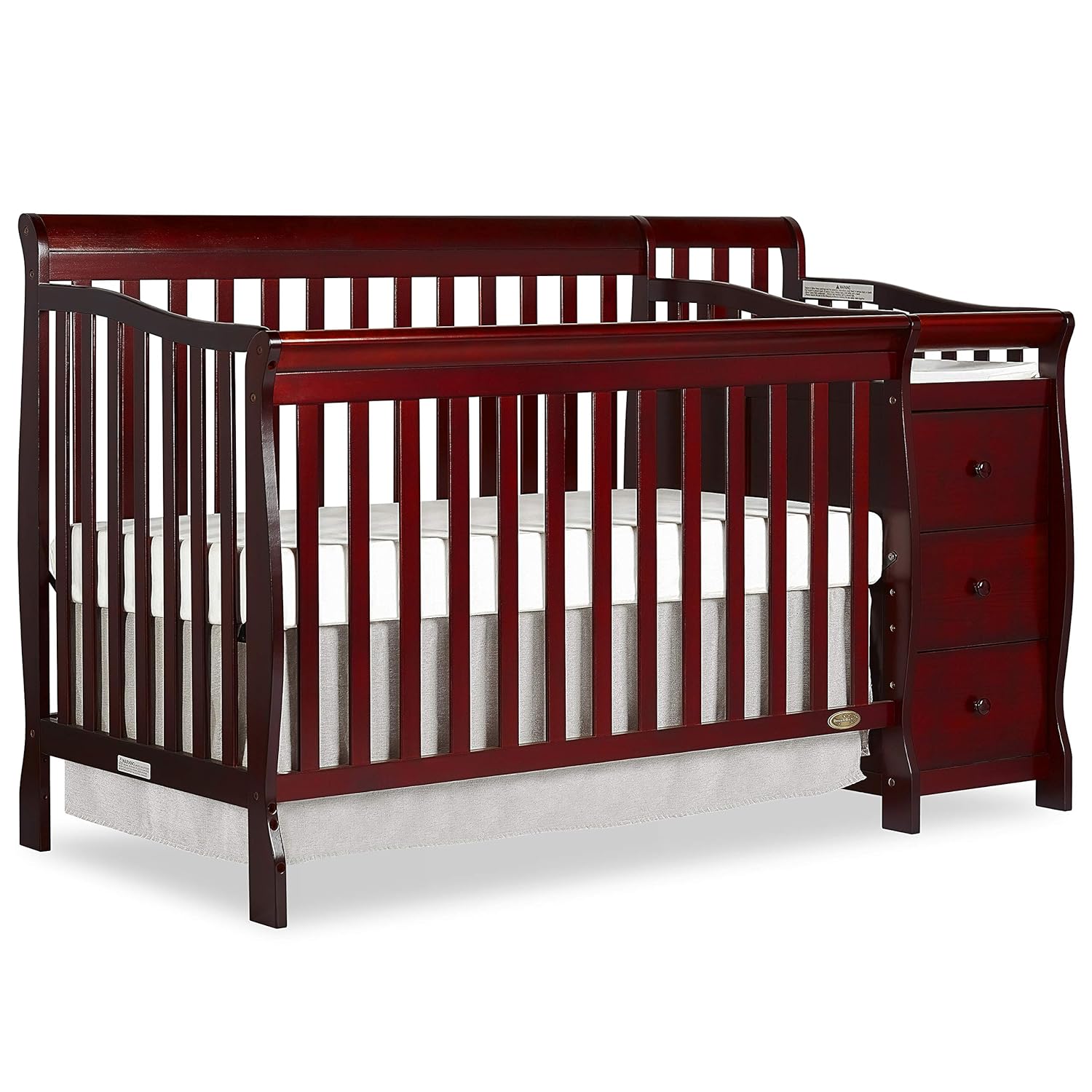 Dream On Me 5-in-1 Brody Convertible Crib with Changer in Black, Greenguard Gold Certified