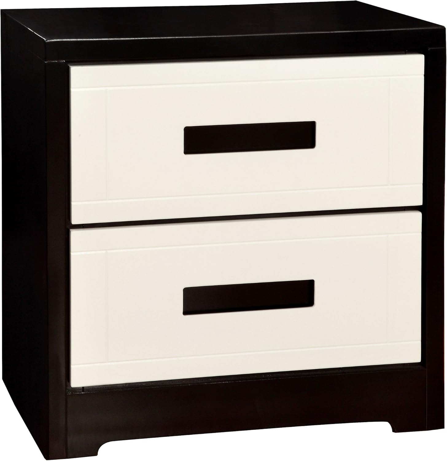 HOMES: Inside + Out ioHOMES Matthau's Modern Two-Tone 2-Drawer Nightstand, Black/White