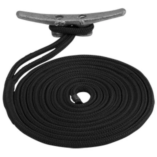 New Sea-Dog Double Braided Nylon Dock Line - 5/8 x 35 - Black