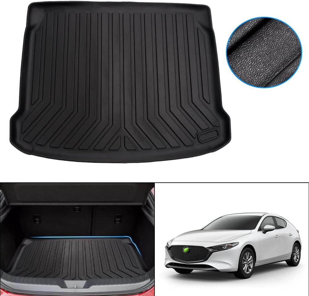 Mixsuper Custom Fit for Cargo Liner 2019 2020 2021 2022 Mazda 3 Hatchback Trunk Liner All Weather Rear Cargo Trunk Floor Mat (Not Fit for Sedan)