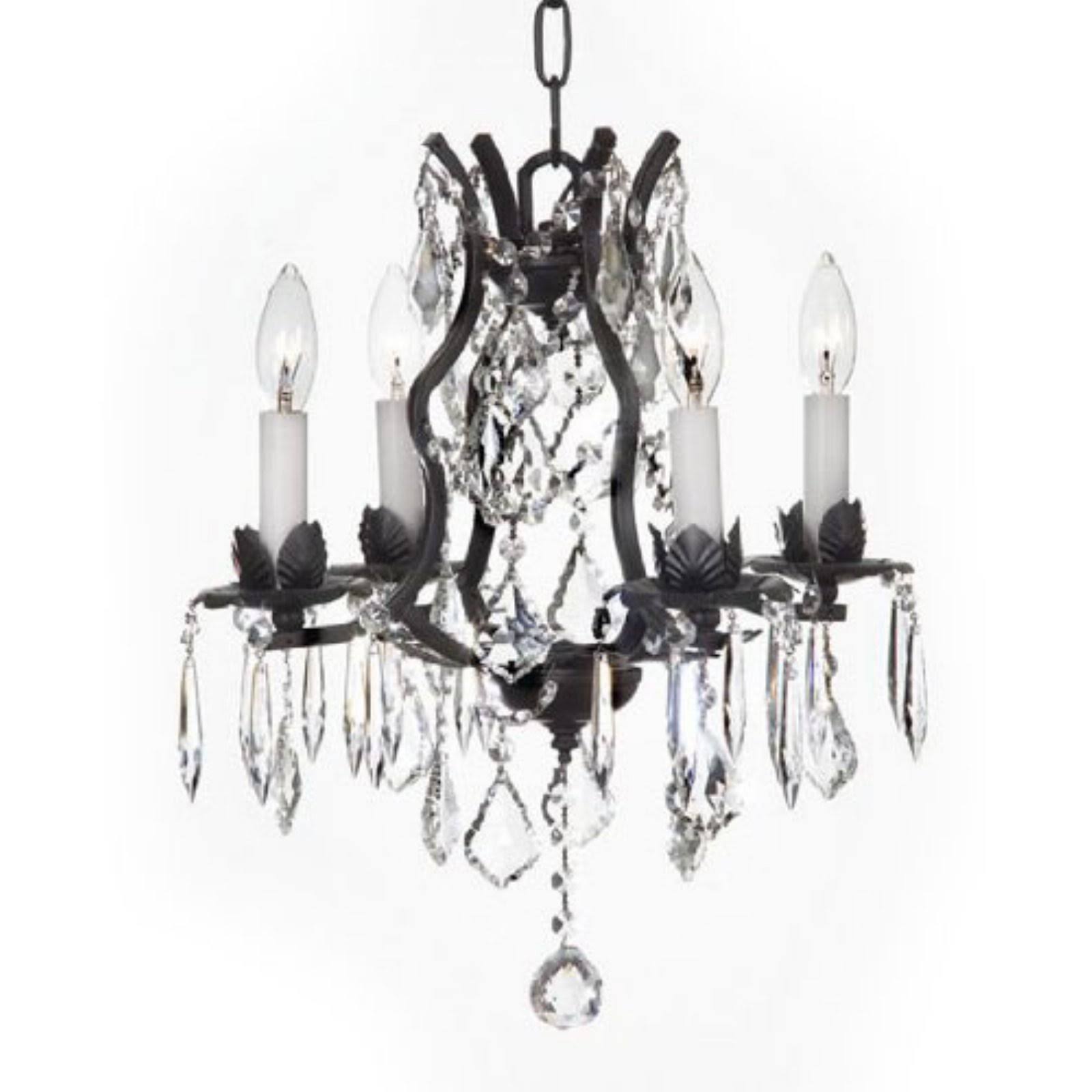 Gallery T22-1188 Versailles 4 Light 15 inch Wide Chandelier - Black