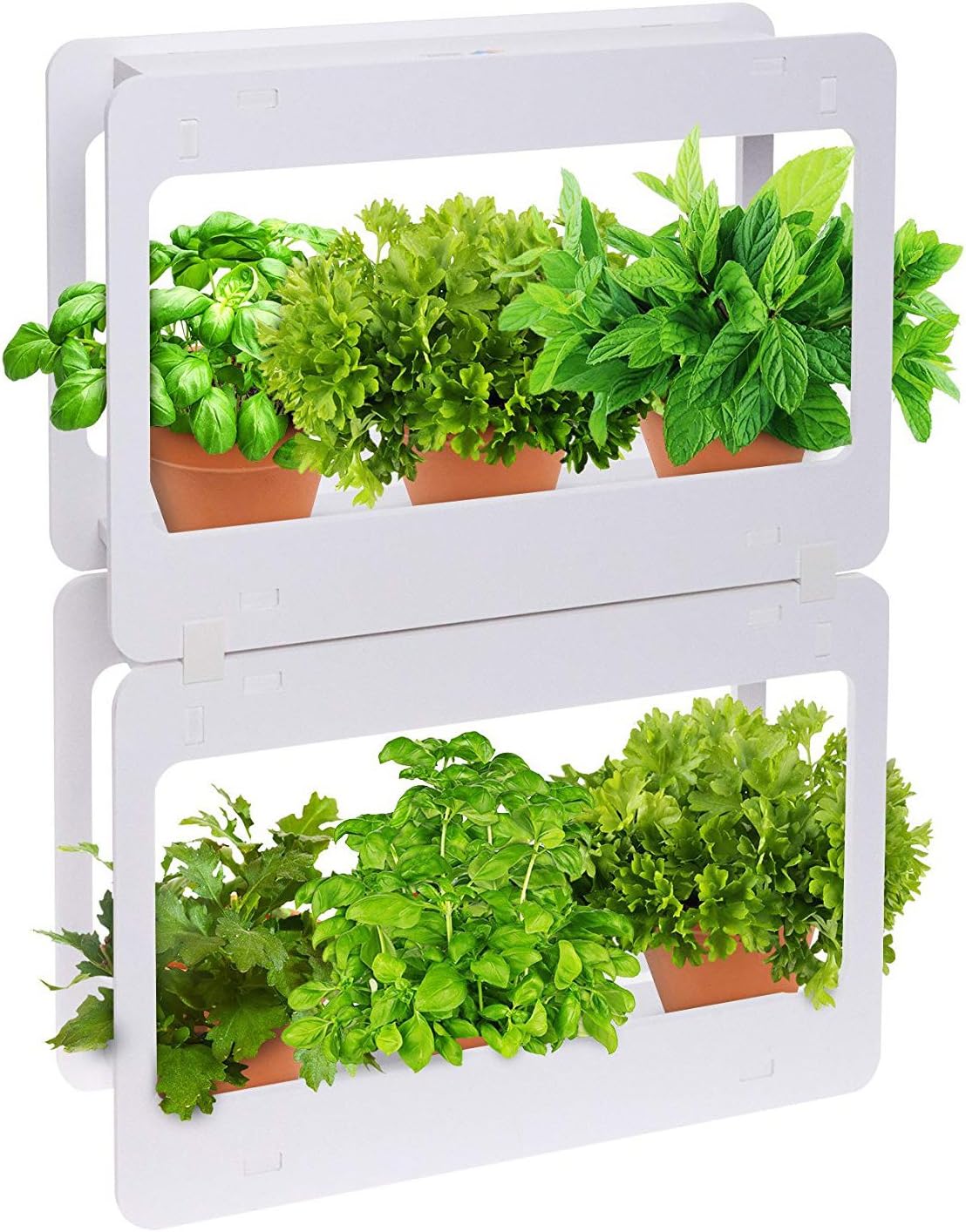 Mindful Design Stackable LED Indoor Garden Kit - Grow Herbs, Succulents & Vegetables Pack of 2