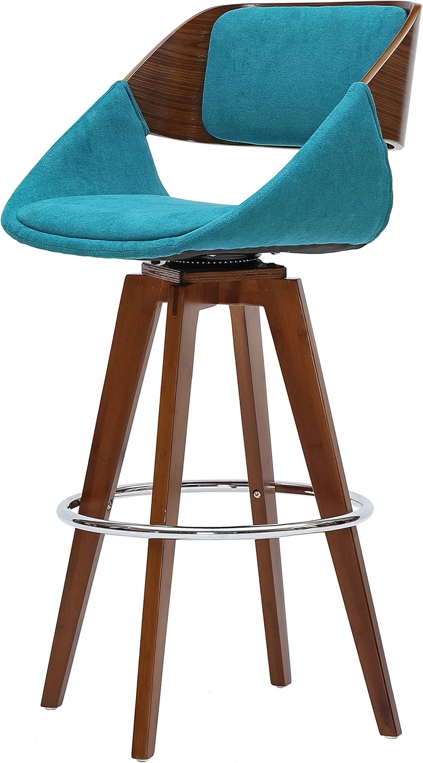 New Pacific Direct Cyprus Fabric Bar Bar & Counter Stools, One Size, Santorini Teal Green