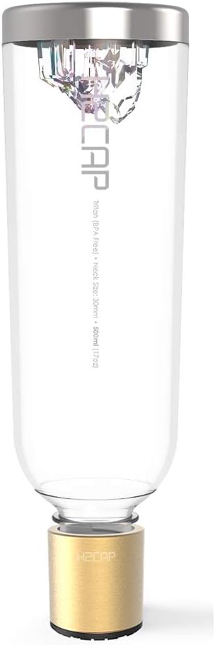 H2CAP Plus Gold Set Package 28mm - Real Molecular Hydrogen Rich Water Generator Maker Machine Ionizer Bottle with Platinum SPE PEM dual chamber technology Certified by Japan Hydrogen Water Association