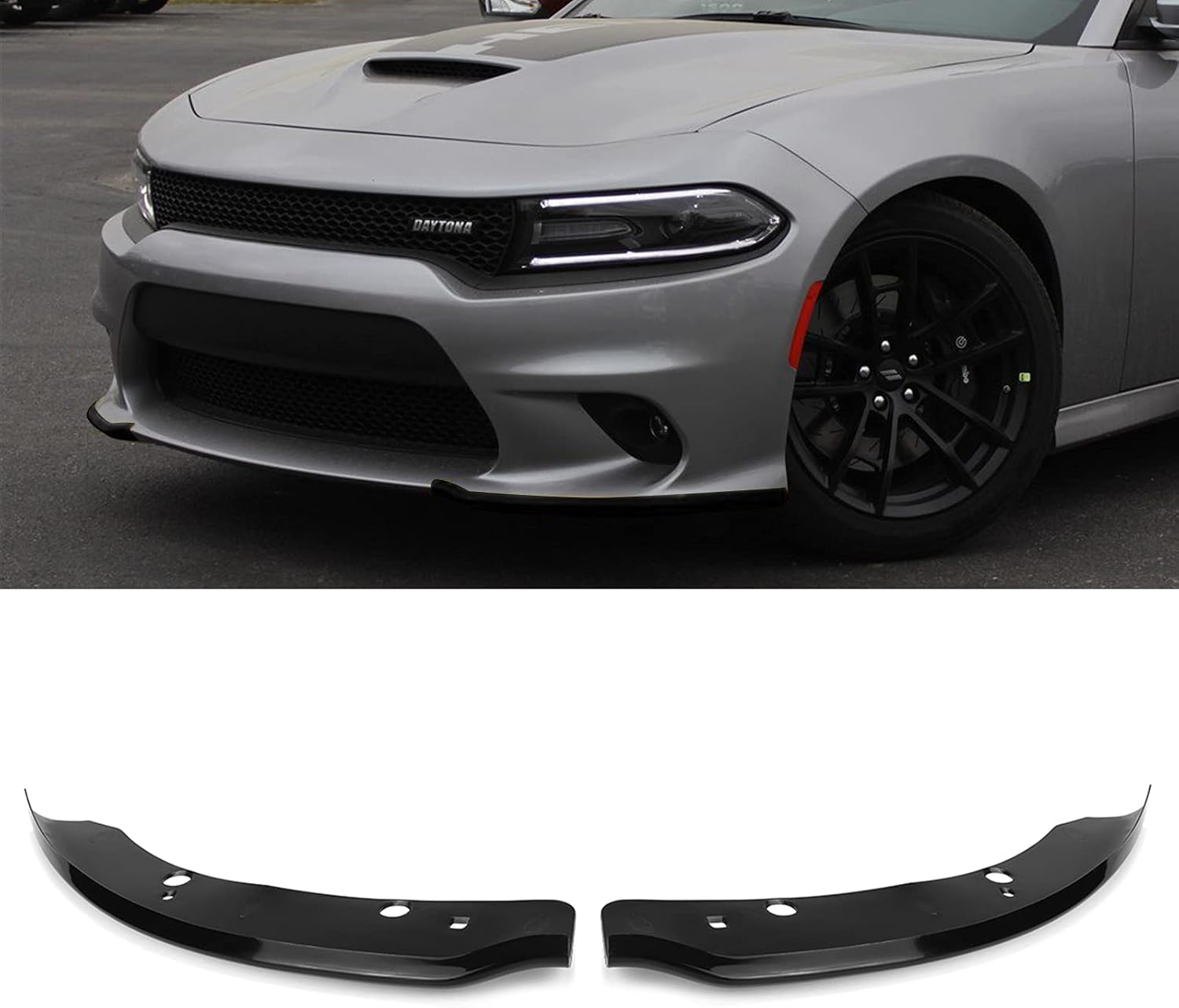 Front Bumper Lip Splitter Protector Replacement for 2015-2021 Dodge Charger Scat Pack/SRT Models Pack of 2