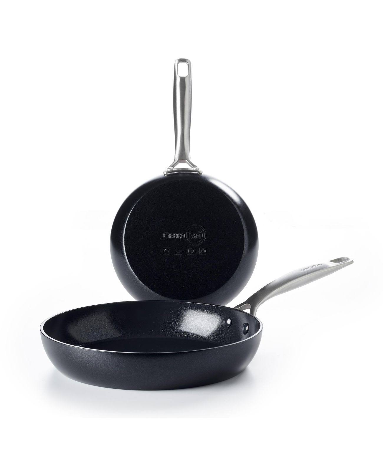 Greenpan SearSmart Ceramic Nonstick 8x22 and 10x22 Fry Pan Set - Black